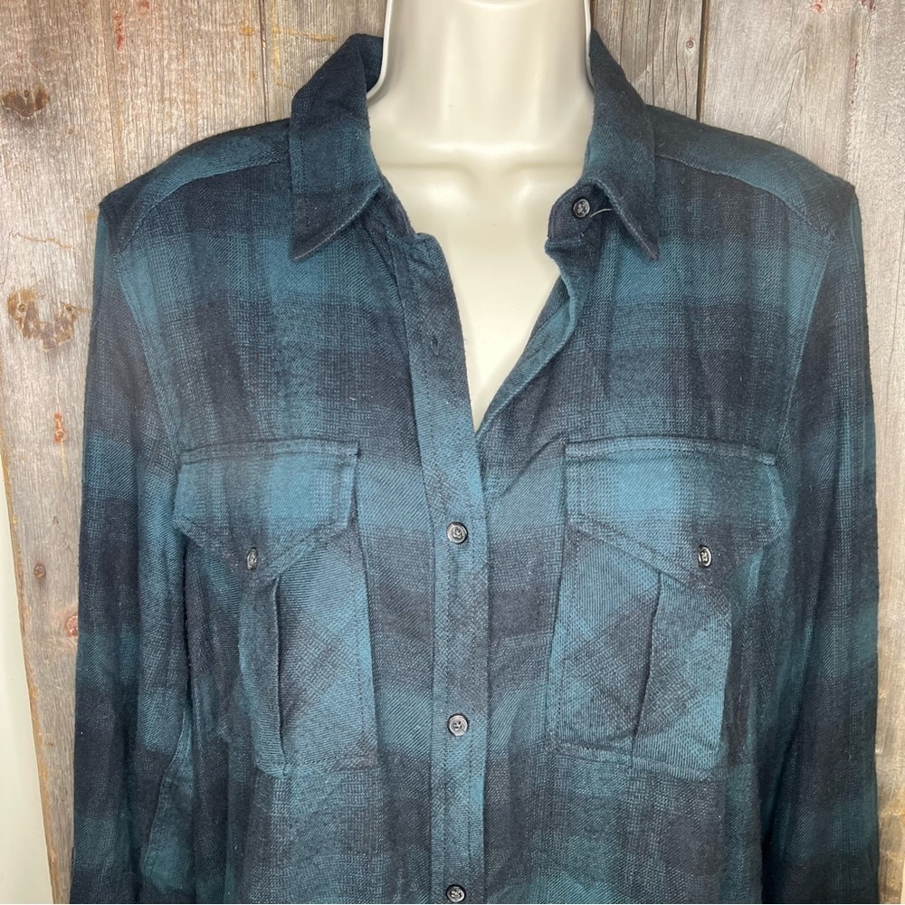 Wilfred Free Aritzia Veronica Plaid Flannel Shirt Dress Grunge Boho M - Picture 2 of 12